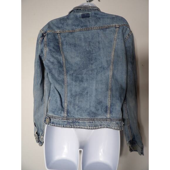 American Eagle Jean Jacket Womens Small Button Up Distressed Trucker 90s Y2K - Picture 5 of 11